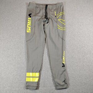 Virus Compression RX7 Full Pant Mens XXL Gray Yellow Performance Vented Running